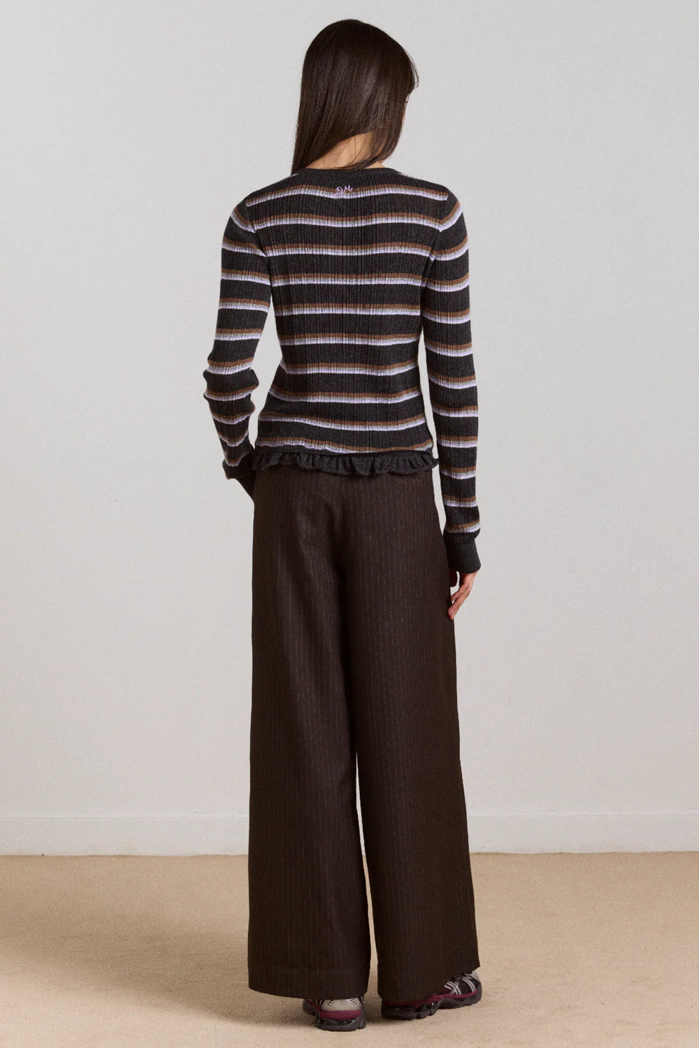 FABIA TROUSER | CHOC PINSTRIPE