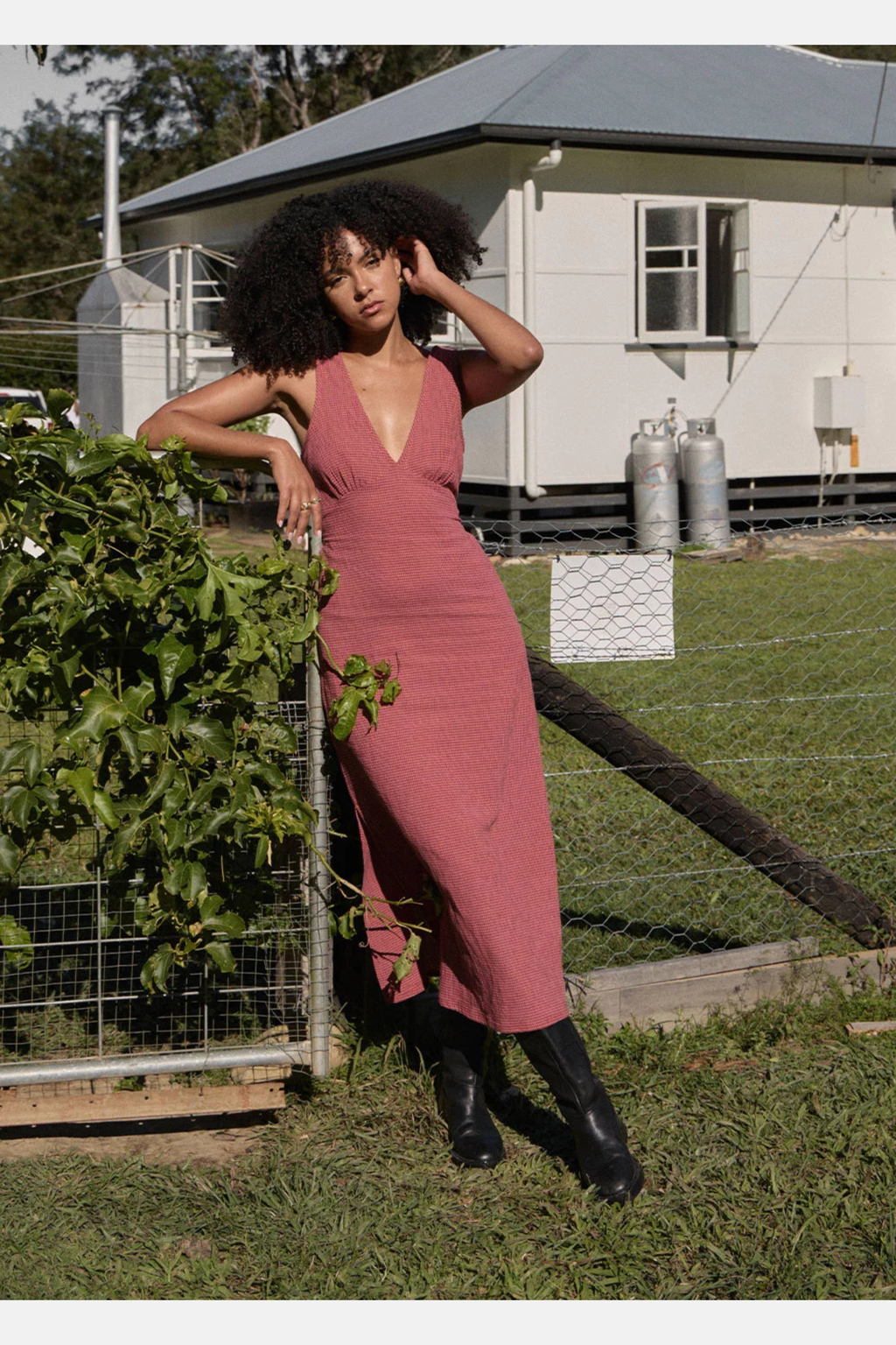 Afends Tully Seersucker Maxi Dress
