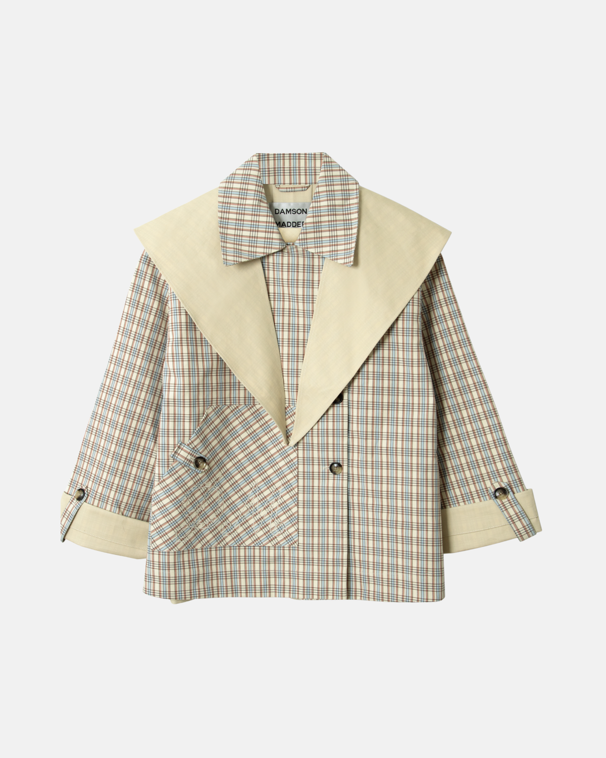 Damson Madder Jerry Reversible Crop Trench Ginger Check