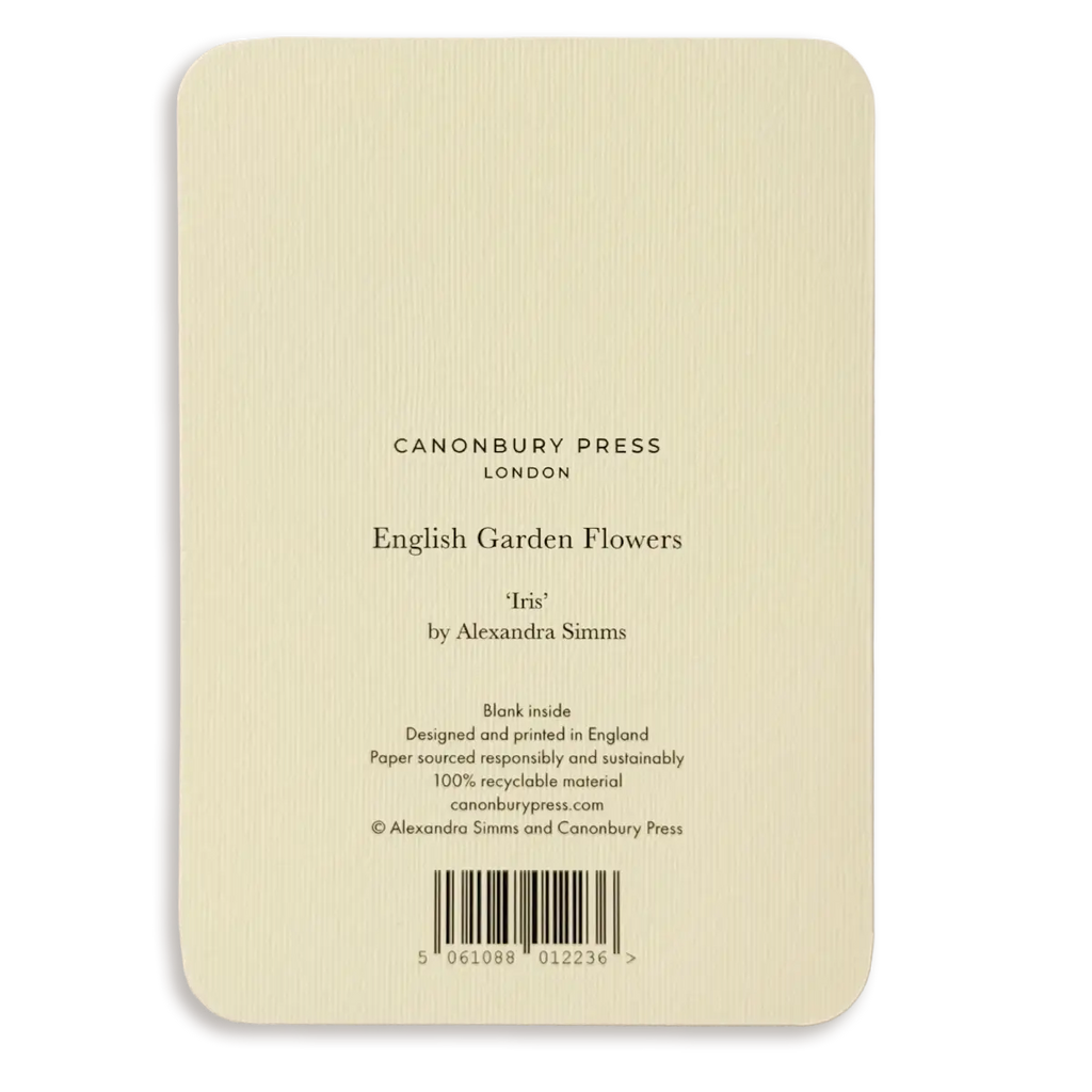 Canonbury Press Iris Greeting Card Birthday Card