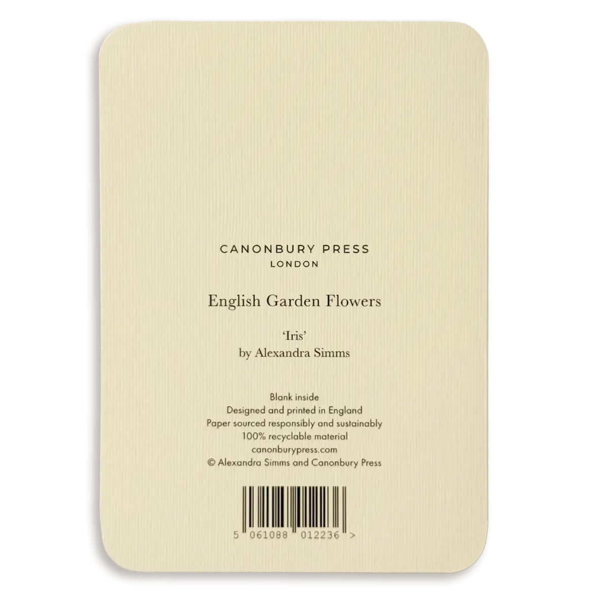 Canonbury Press Iris Greeting Card Birthday Card