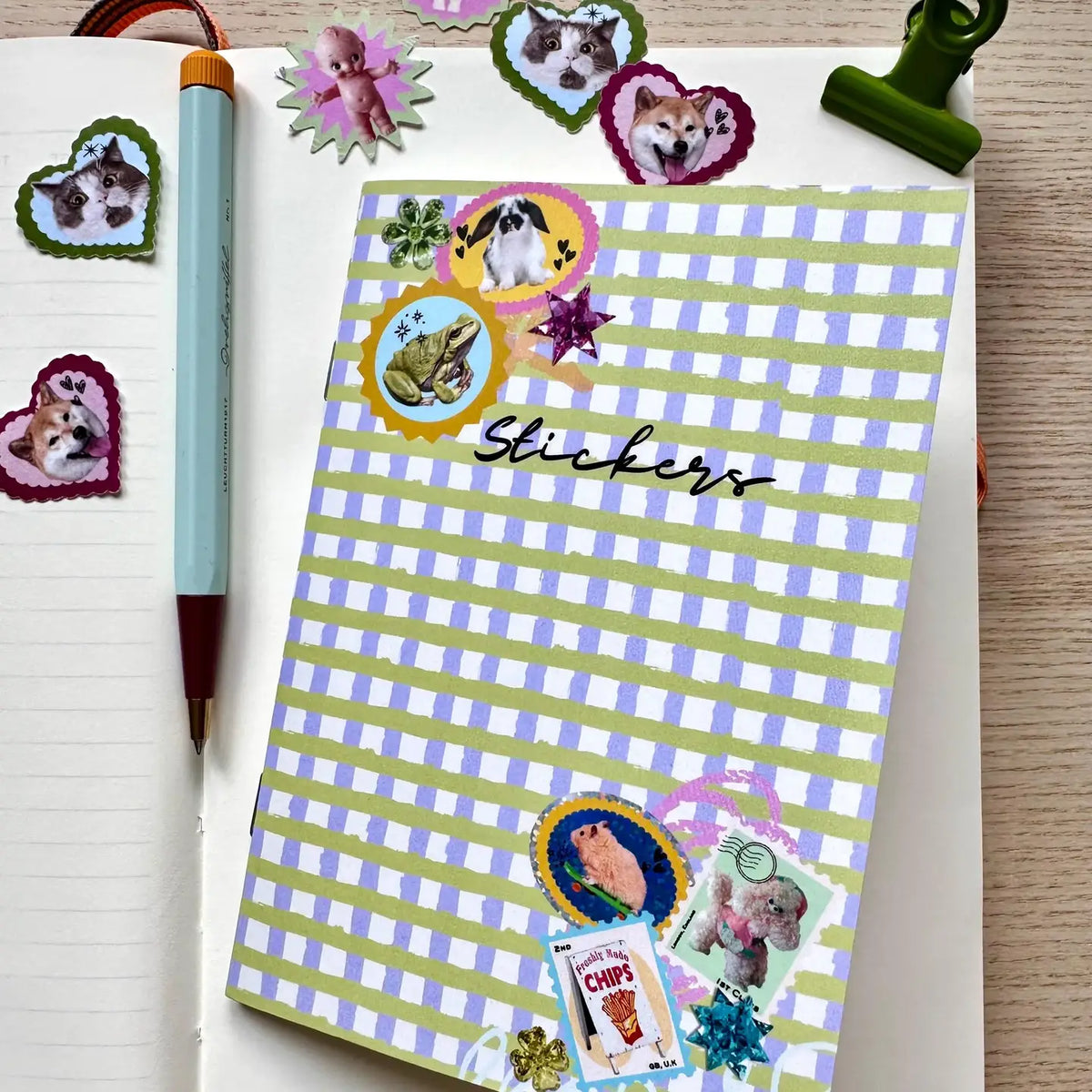 A6 GINGHAM STICKER KEEPER BOOK | SHELLFLOWER