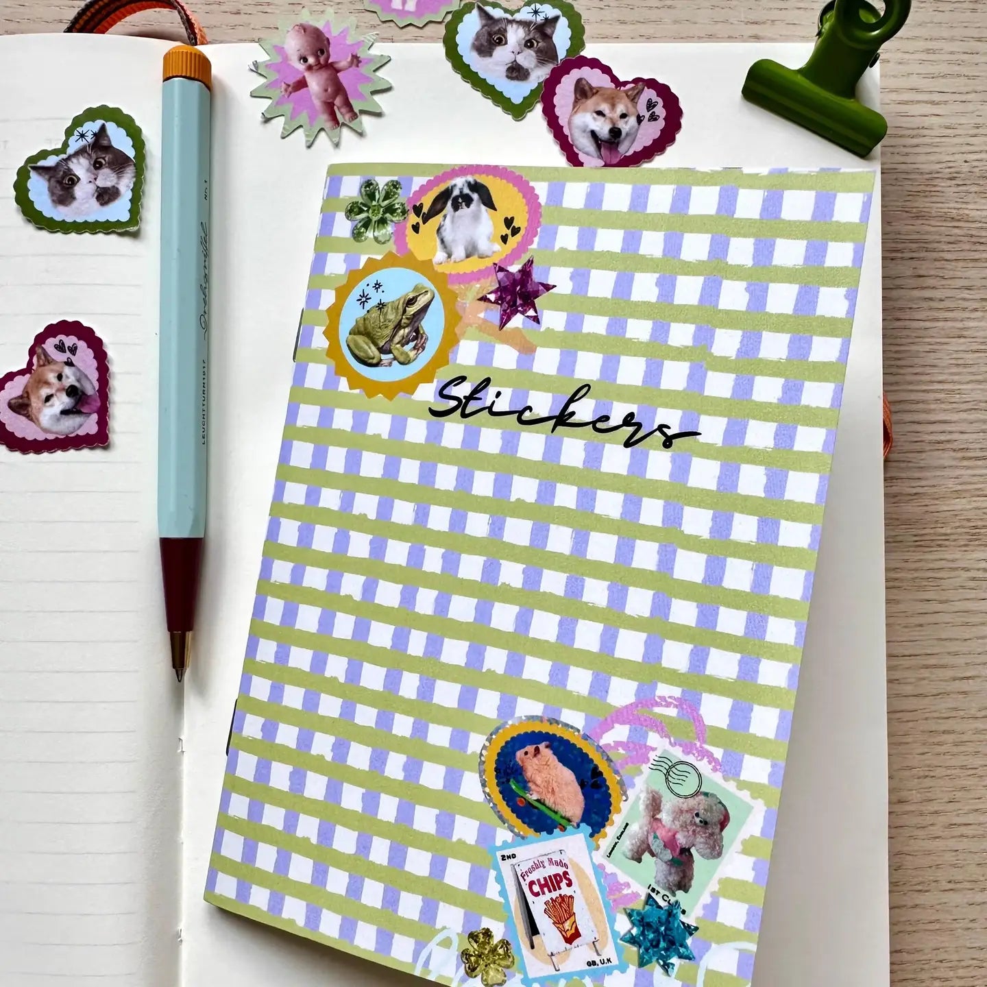 A6 GINGHAM STICKER KEEPER BOOK | SHELLFLOWER