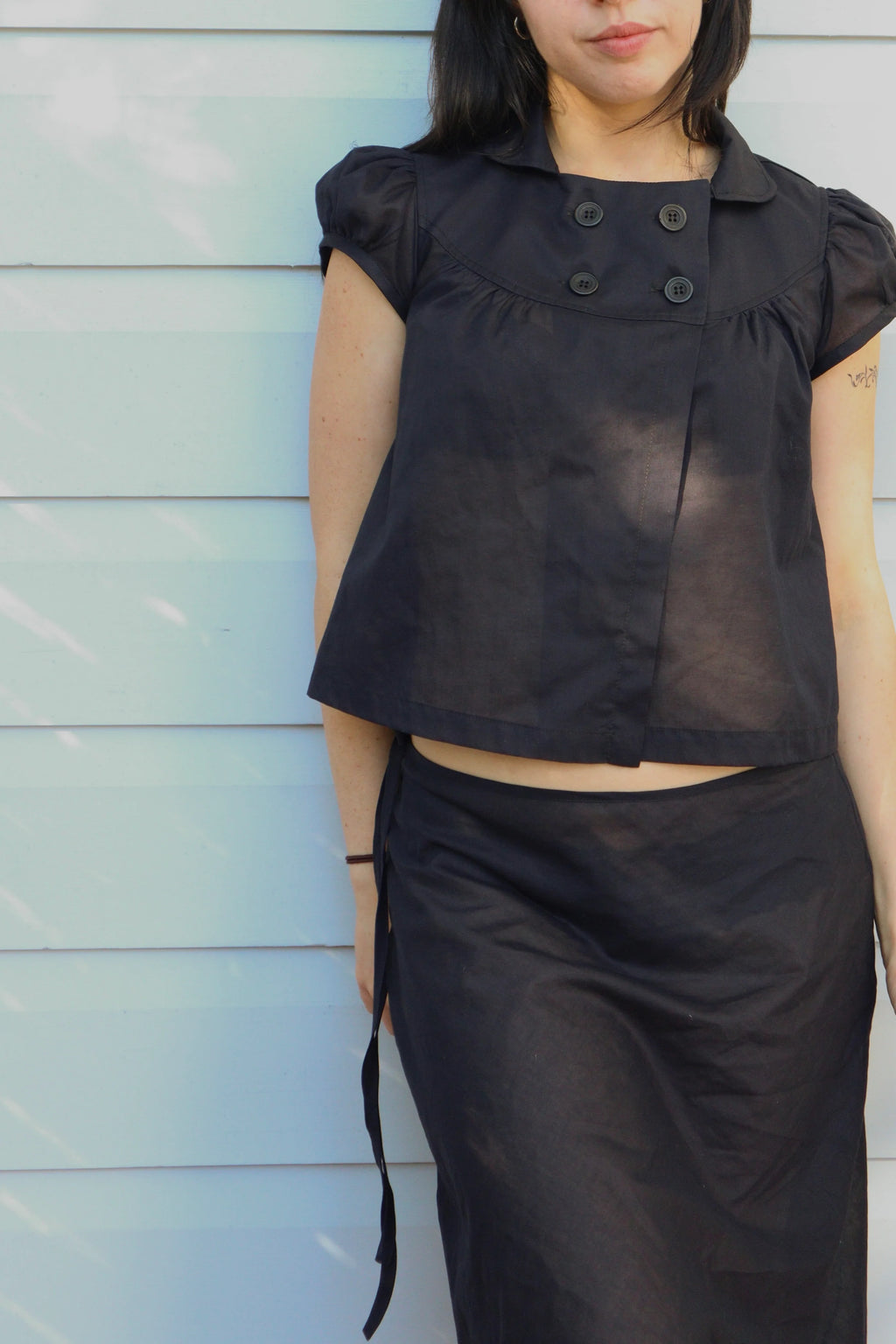 Obelia's Baby Button Top Black