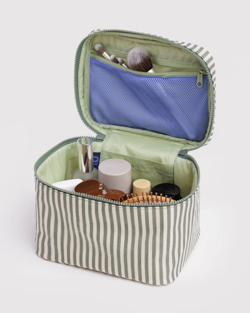 BAGGU LARGE COSMETIC CASE | SAGE STRIPE