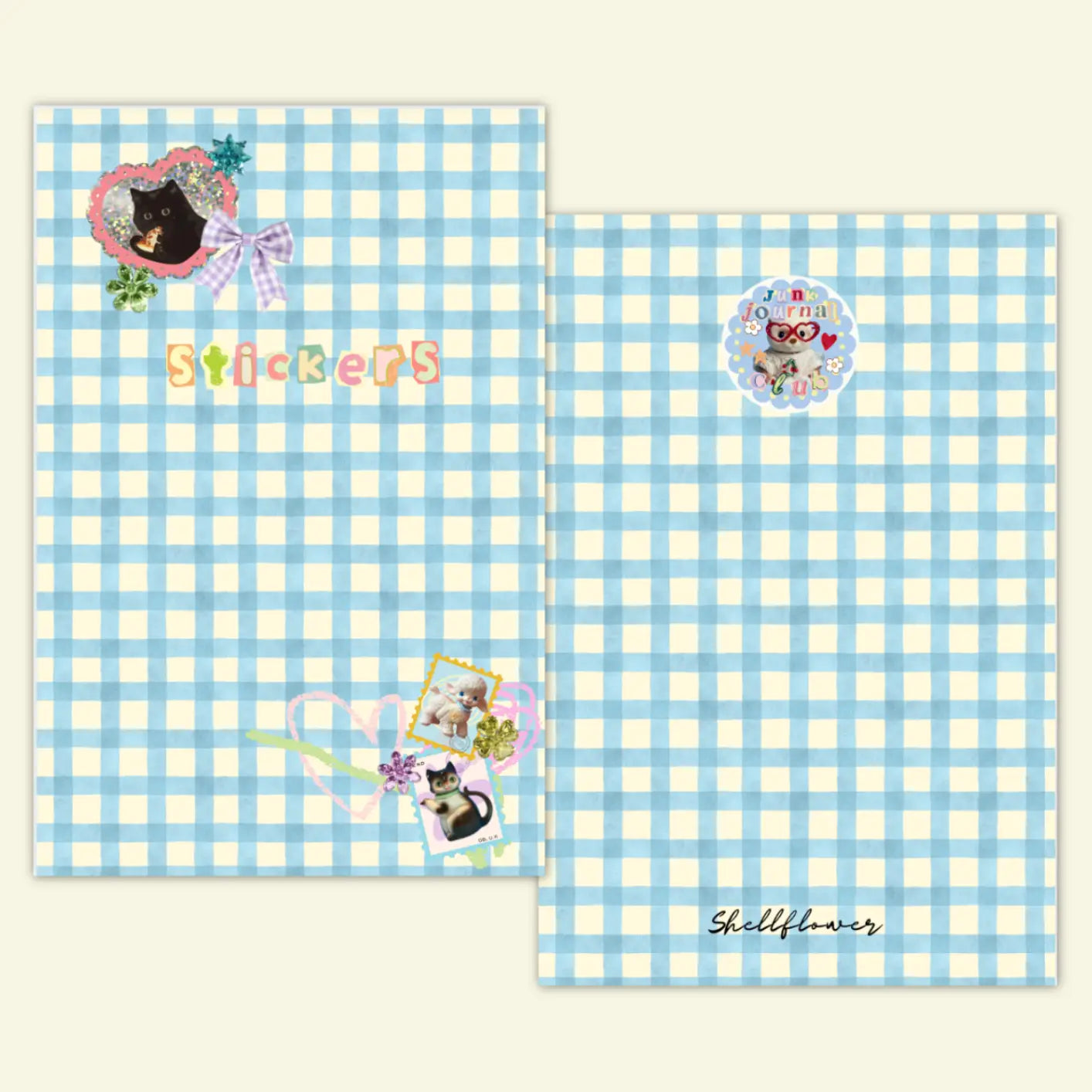 A5 GINGHAM STICKER KEEPER BOOK | SHELLFLOWER