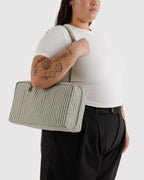 BAGGU MEDIUM NYLON BOWLER BAG | SAGE STRIPE