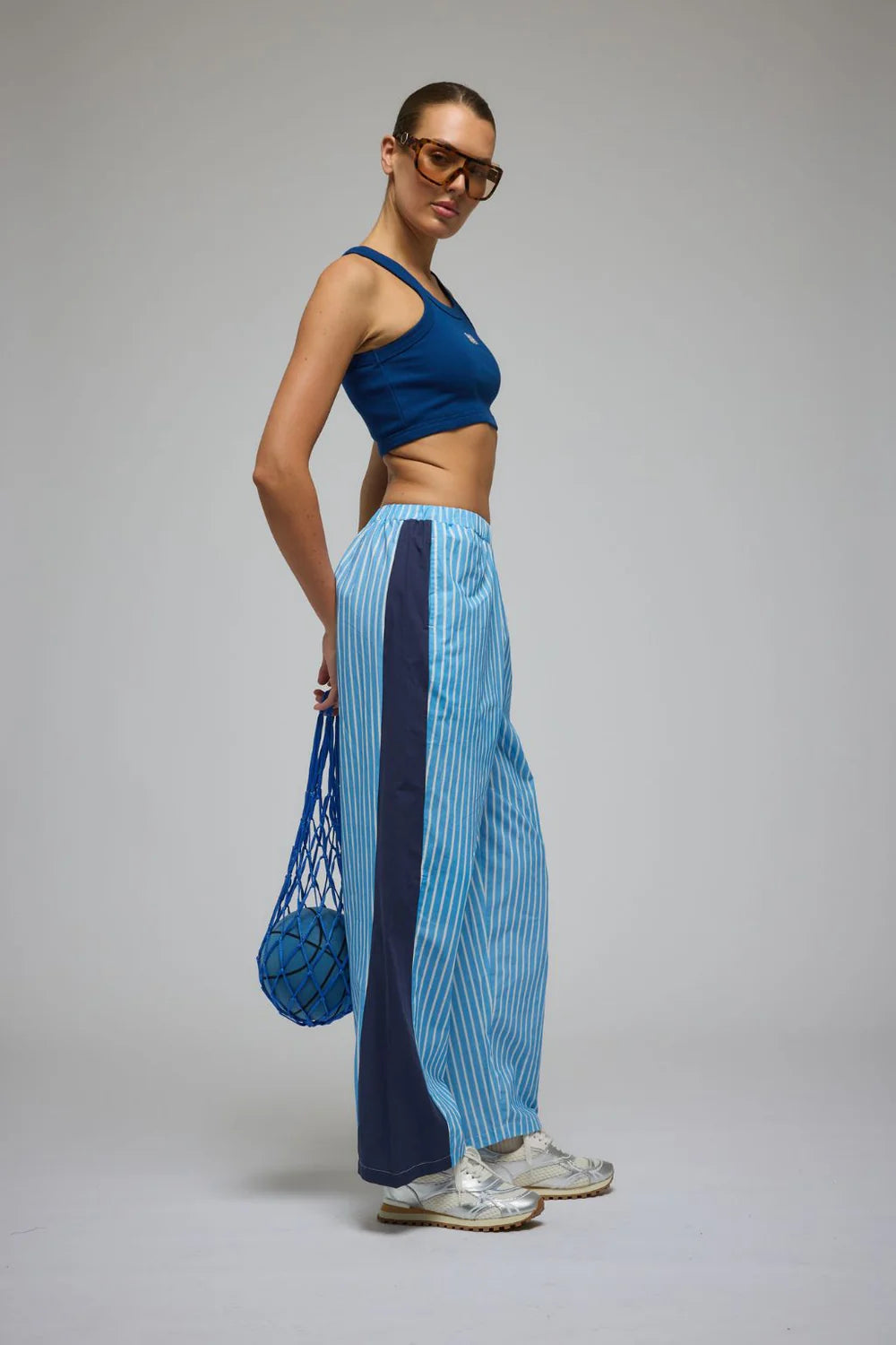 LIBBY COTTON STRIPE PANT | SKY BLUE STRIPE