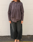 Damson Madder Indie Double Layer Shirt With Cami Merlot Stripe