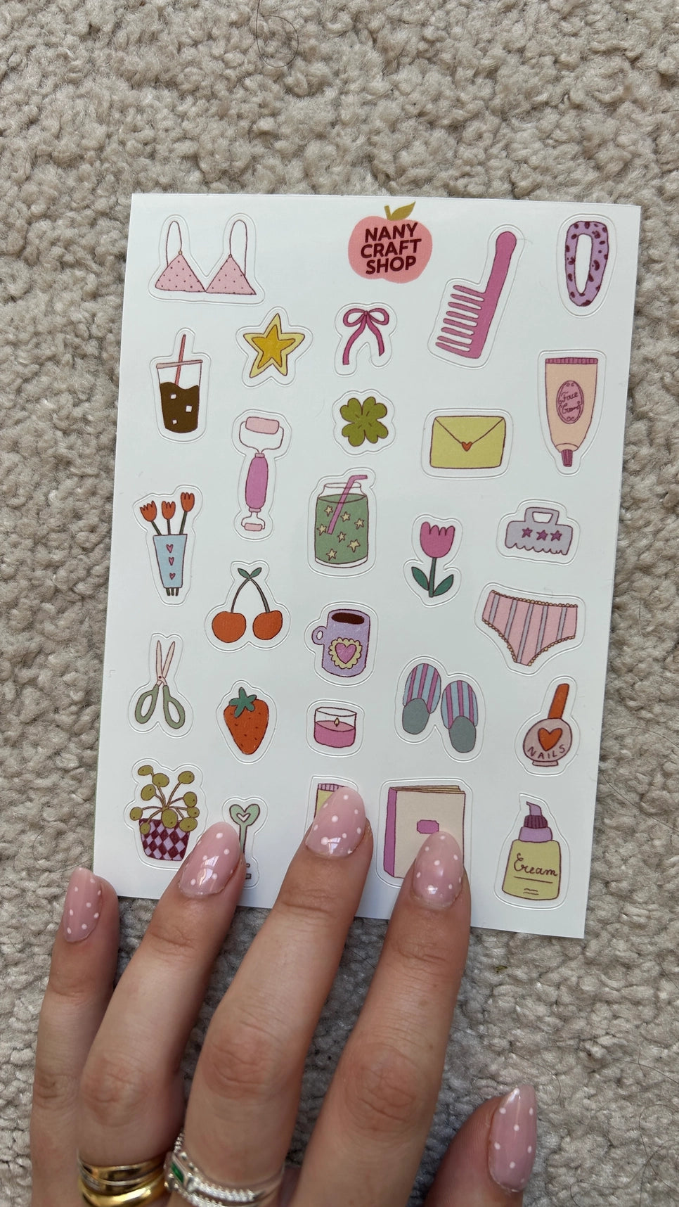 GIRLY THINGS STICKER SHEET A6 | NANY CRAFT SHOP