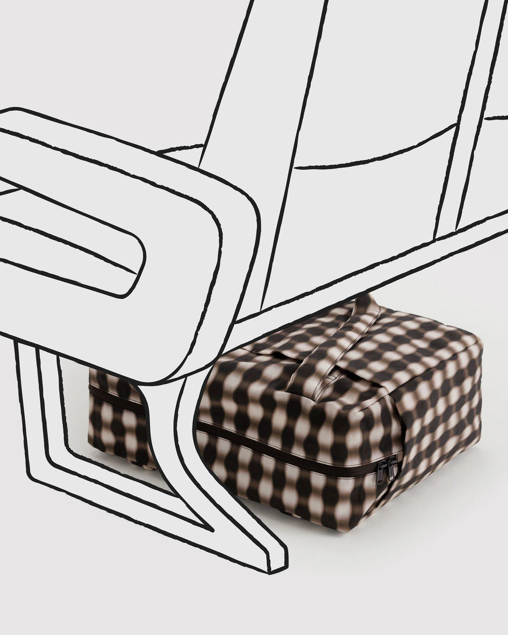 SMALL CLOUD CARRY ON | BLURRED GINGHAM BROWN
