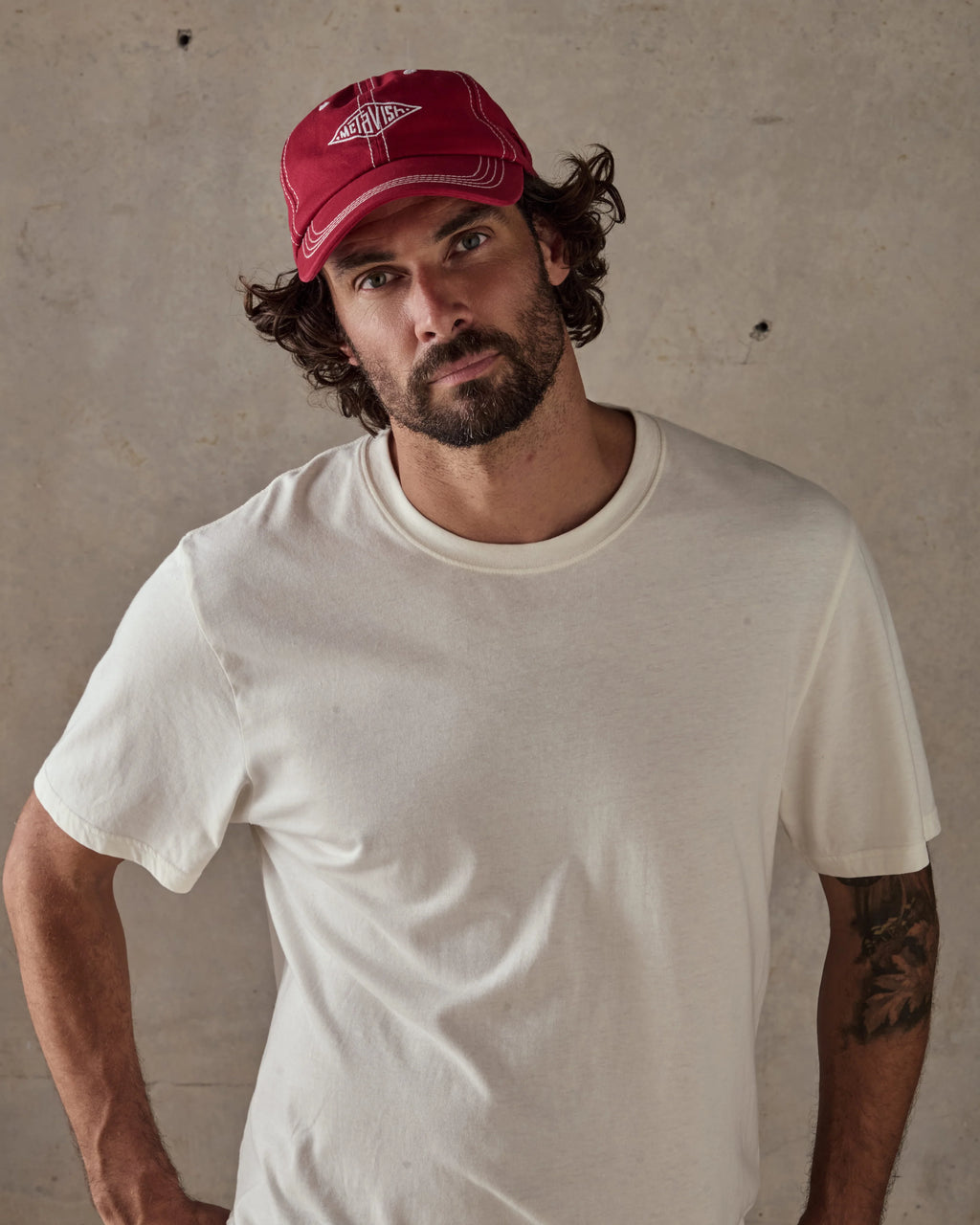 STITCHED DIAMOND CAP | RED