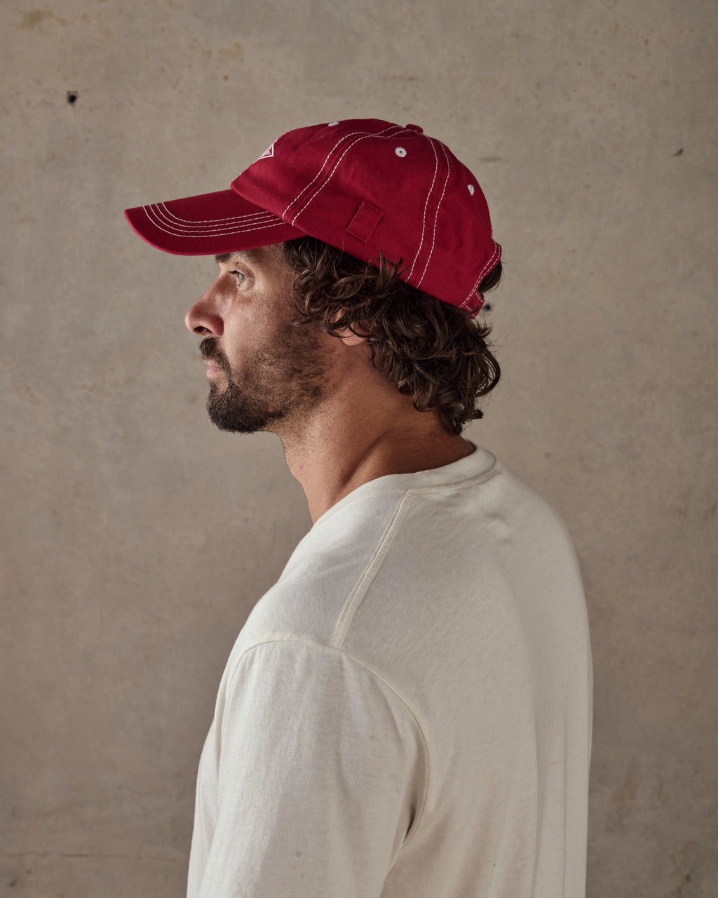 STITCHED DIAMOND CAP | RED