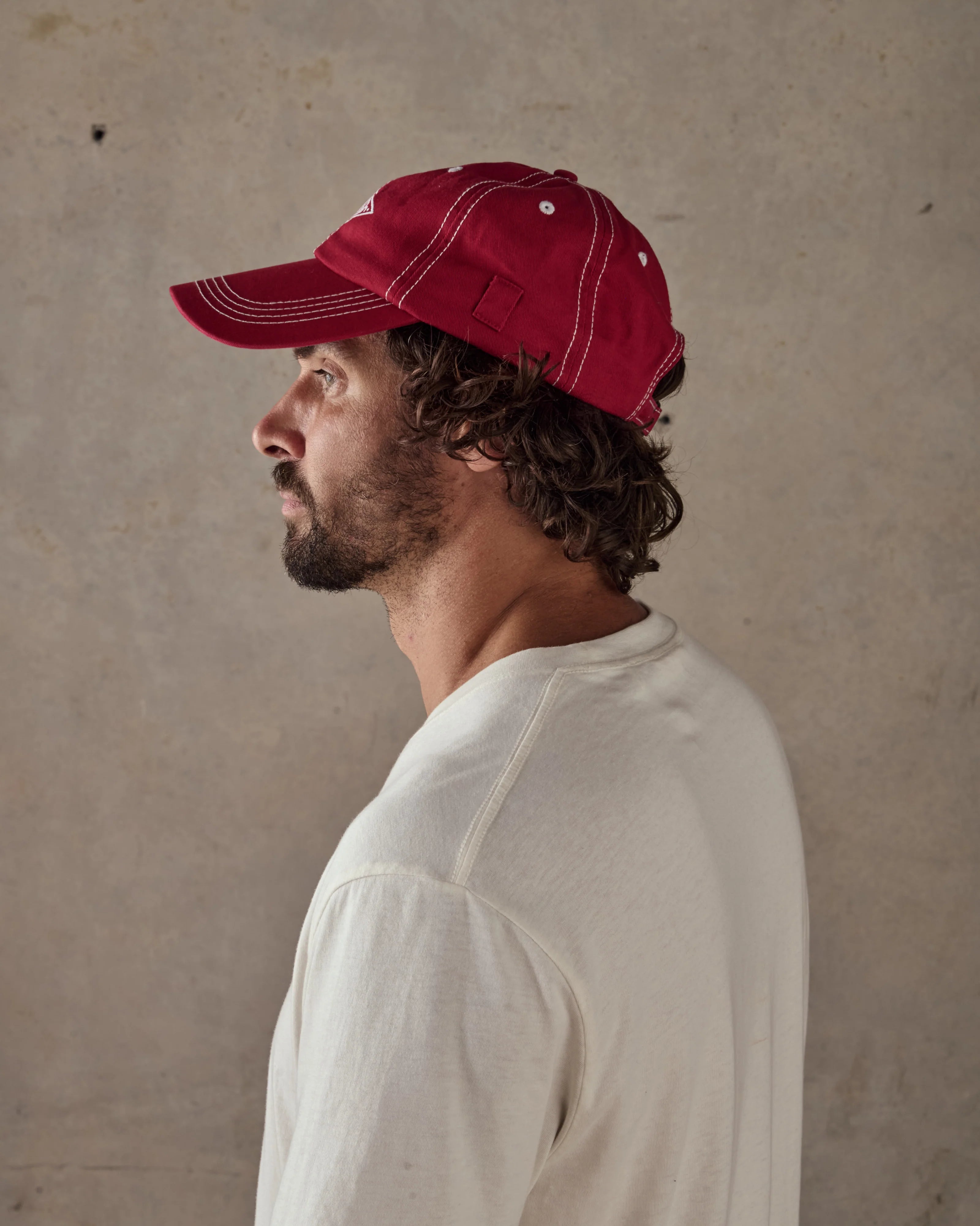 STITCHED DIAMOND CAP | RED