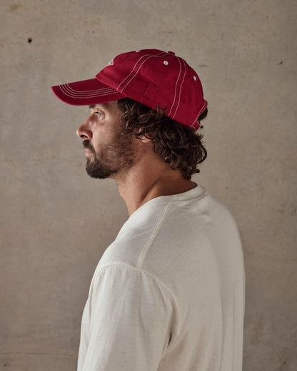 STITCHED DIAMOND CAP | RED