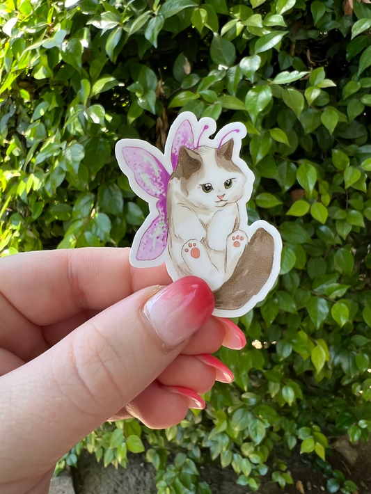 Art By Elowyn Mini Fairy Cat Sticker