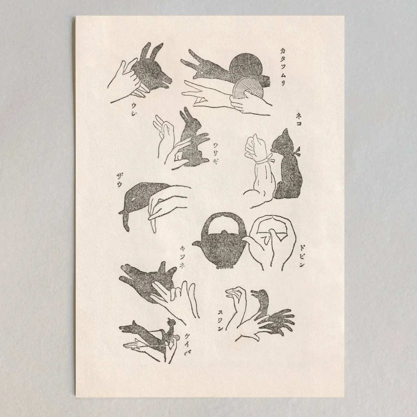 Kiku Print Shadow Puppets Postcard