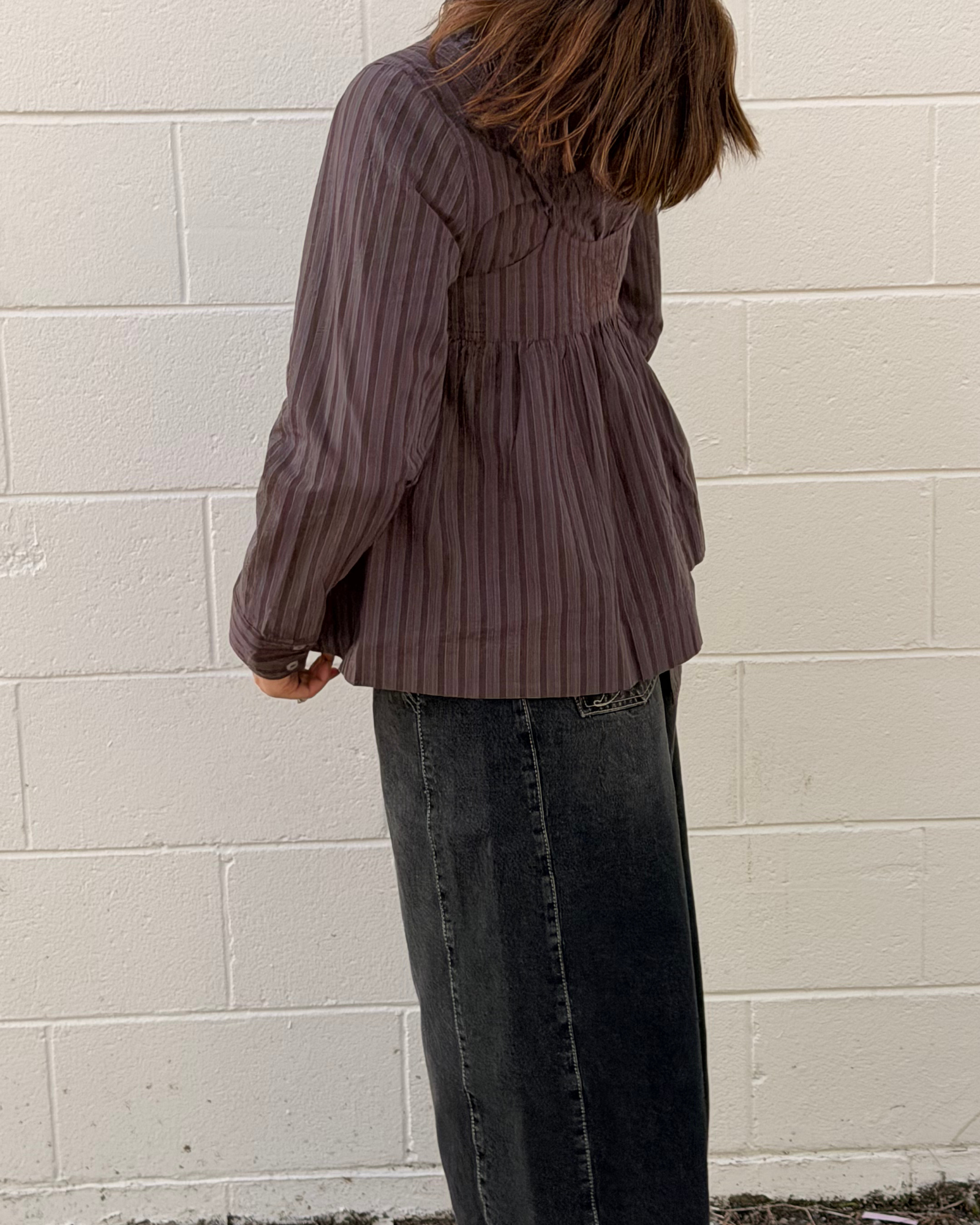 Damson Madder Indie Double Layer Shirt With Cami Merlot Stripe