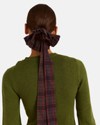Damson Madder Tie Detail Scrunchie Sirius Check