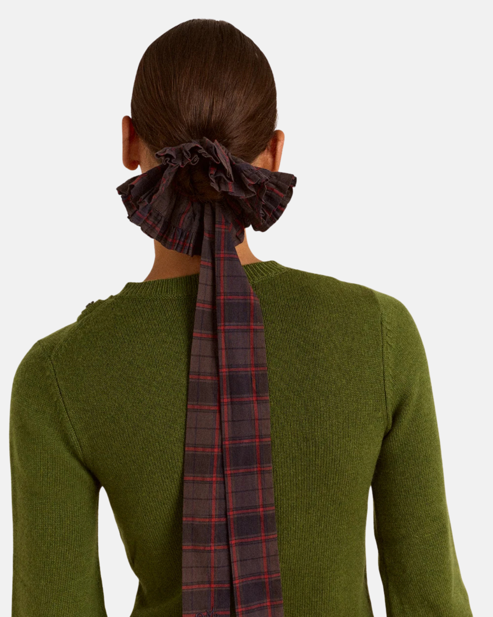 Damson Madder Tie Detail Scrunchie Sirius Check