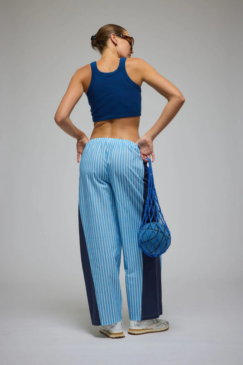LIBBY COTTON STRIPE PANT | SKY BLUE STRIPE
