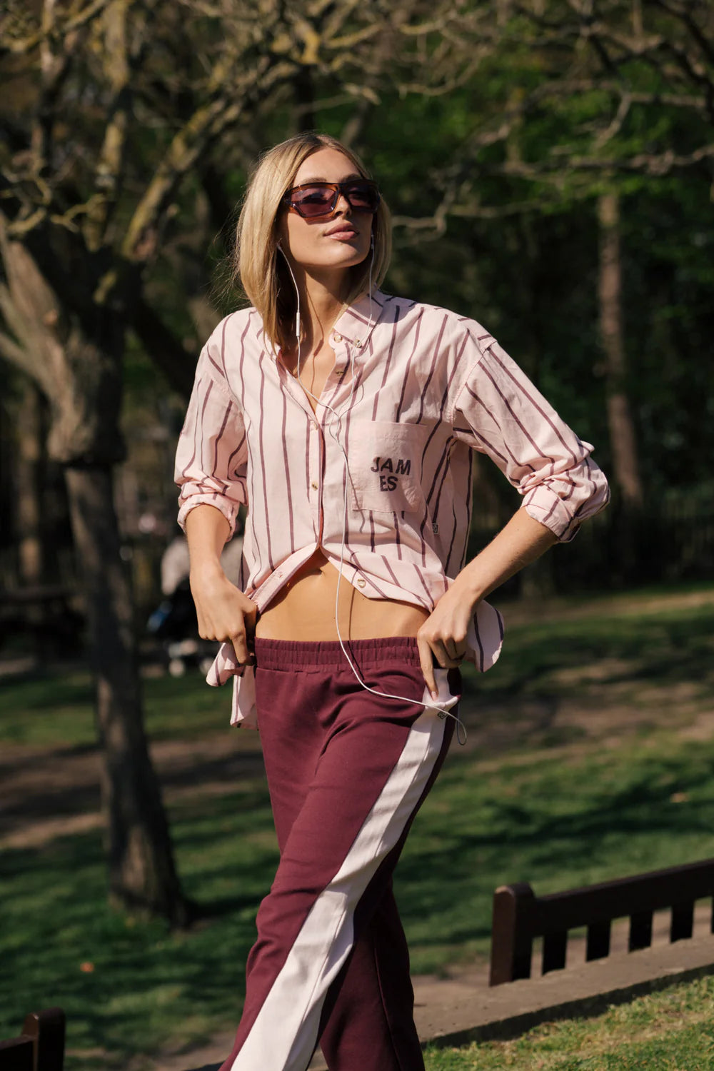 ALPINE COTTON STRIPE SHIRT | LIGHT BLUSH