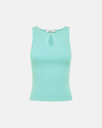 Olga Joan Key-Hole Knit Tank Seafoam