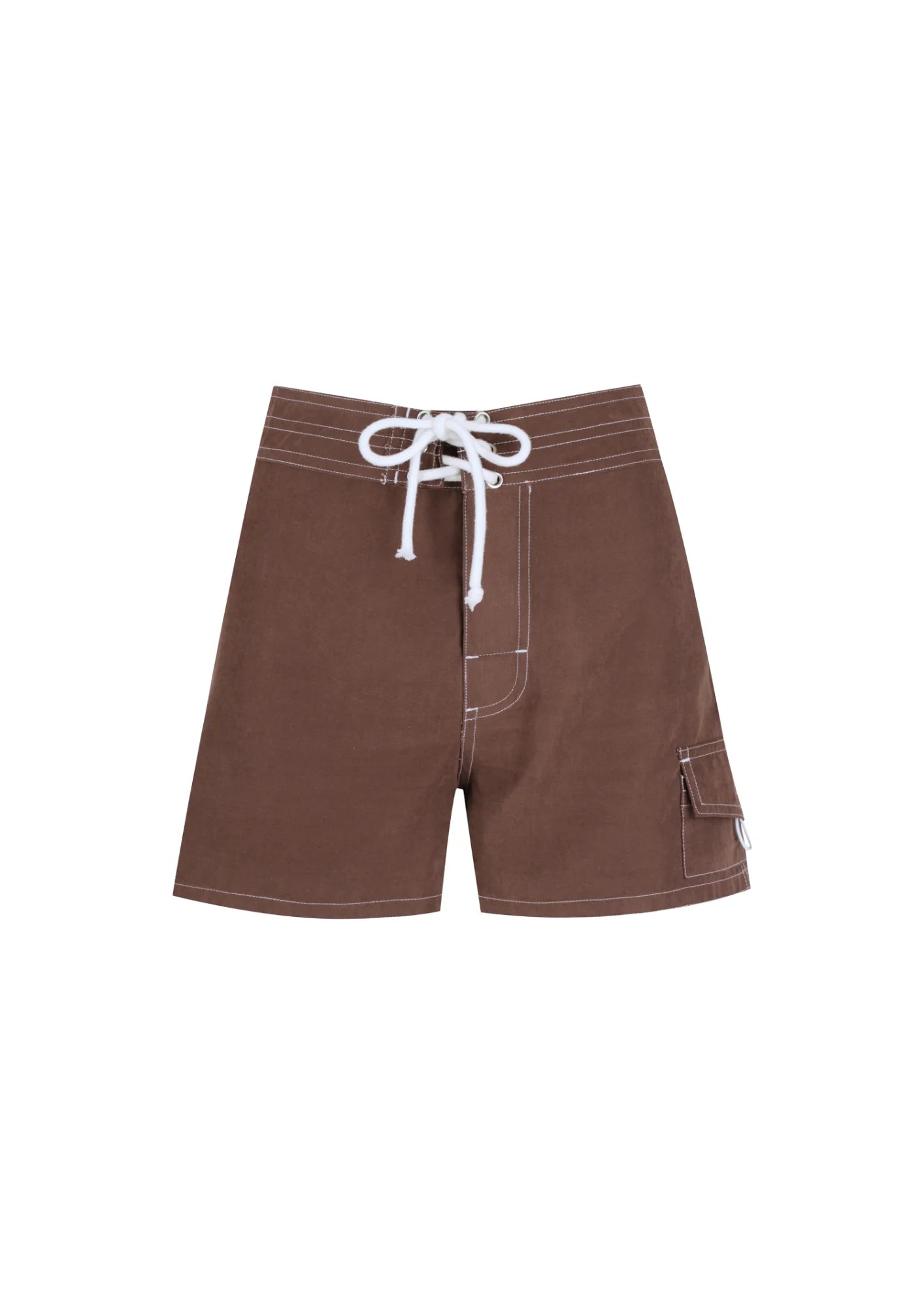 TIE FRONT BOARDSHORT | MOCHA