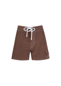 TIE FRONT BOARDSHORT | MOCHA