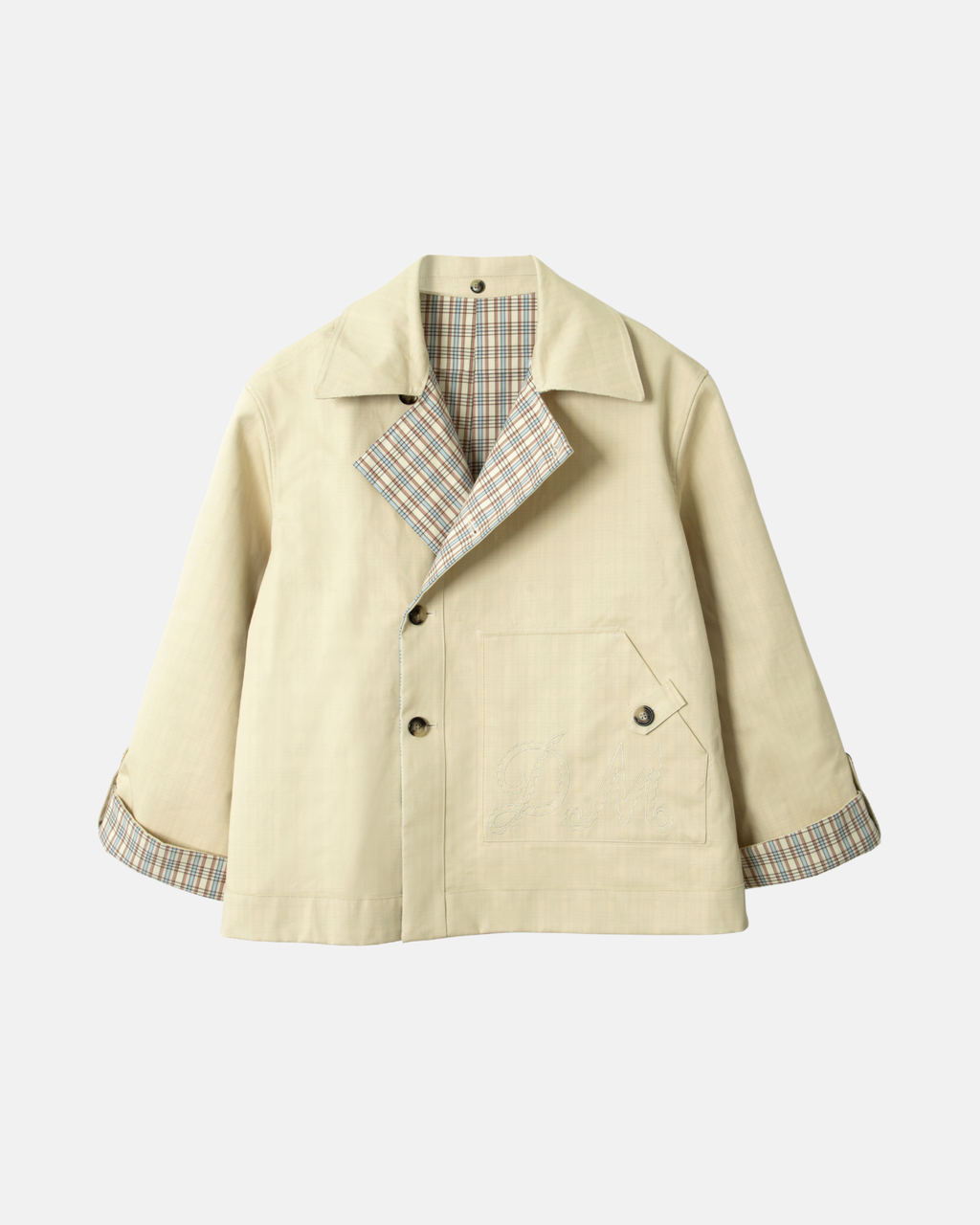 Damson Madder Jerry Reversible Crop Trench Ginger Check