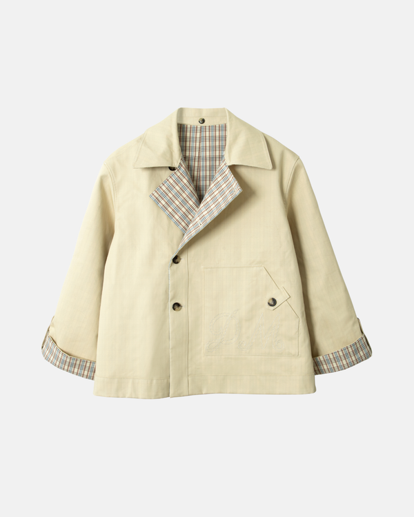 Damson Madder Jerry Reversible Crop Trench Ginger Check