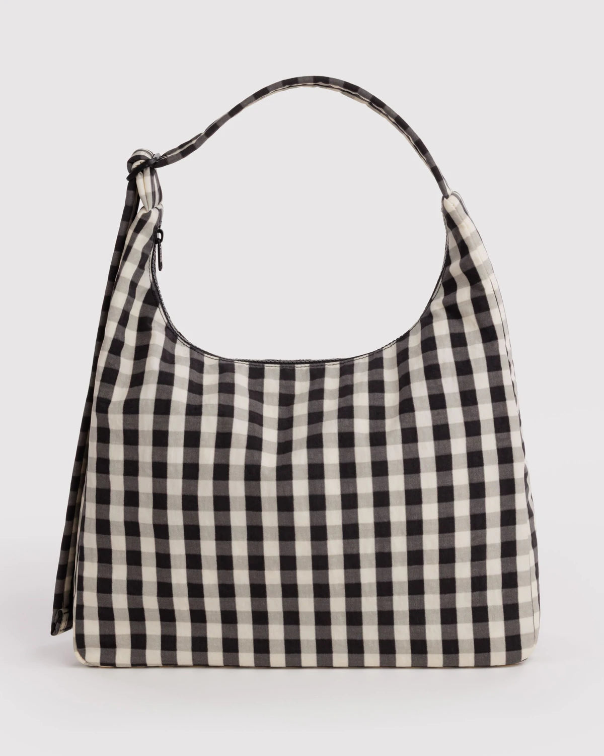 Baggu Nylon Shoulder Bag Black and Cream Gingham