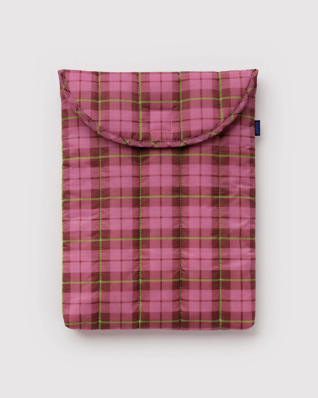Baggu Puffy Laptop Sleeve 13"/14" Azalea Pink Tartan