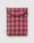 Baggu Puffy Laptop Sleeve 13"/14" Azalea Pink Tartan