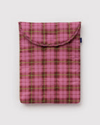 Baggu Puffy Laptop Sleeve 13"/14" Azalea Pink Tartan
