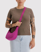 SMALL NYLON CRESCENT BAG | DEEP FUCHSIA