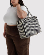 Baggu Small Cloud Carry On Black and Cream Gingham