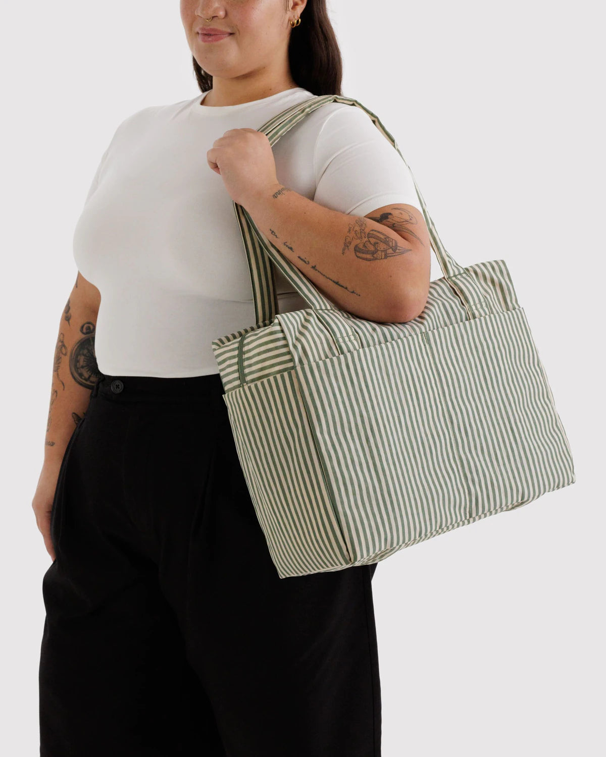 BAGGU SMALL CLOUD CARRY ON | SAGE STRIPE