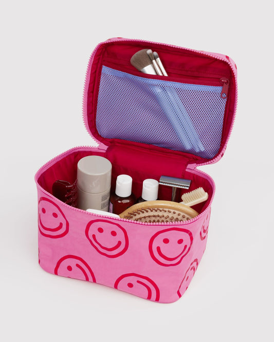 Large Cosmetic Case Azalea Pink Happy 2