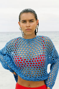 CROCHET KNIT TOP | SKY