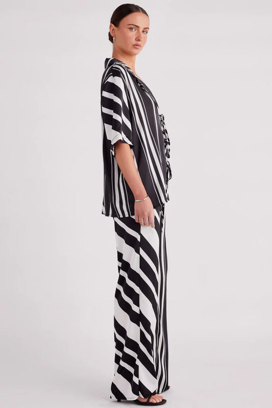 AGNES SHIRT | B/W STRIPE