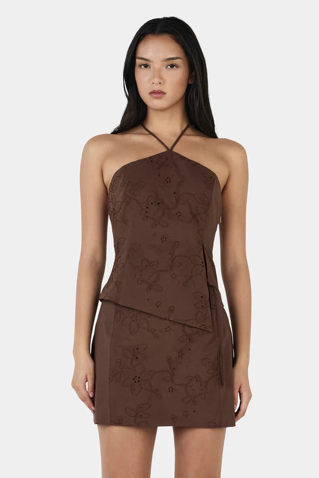 ANOUSHA HALTER TOP | CHOCOLATE ANGLAISE