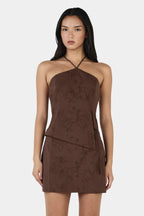 ANOUSHA HALTER TOP | CHOCOLATE ANGLAISE