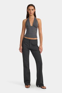 ARLO HALTER TOP | CHARCOAL
