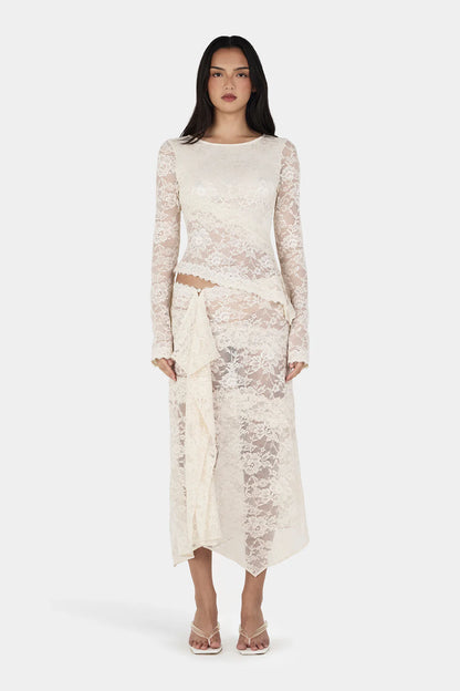 Ownley Gigi Wrap Skirt Ivory