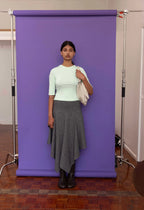 TAILORED HANKERCHEIF SKIRT | GRIGIO MELANGE