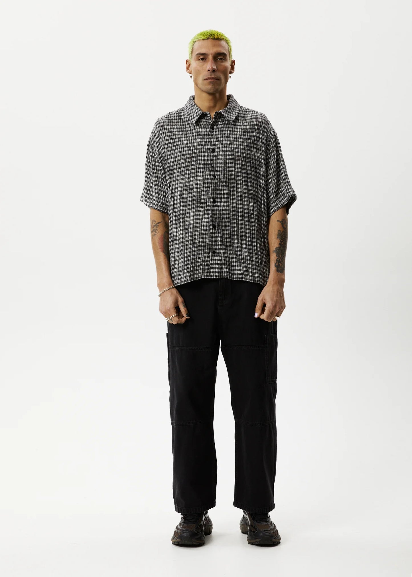 ASTA SEERCUCKER CUBAN SHIRT | STEEL CHECK