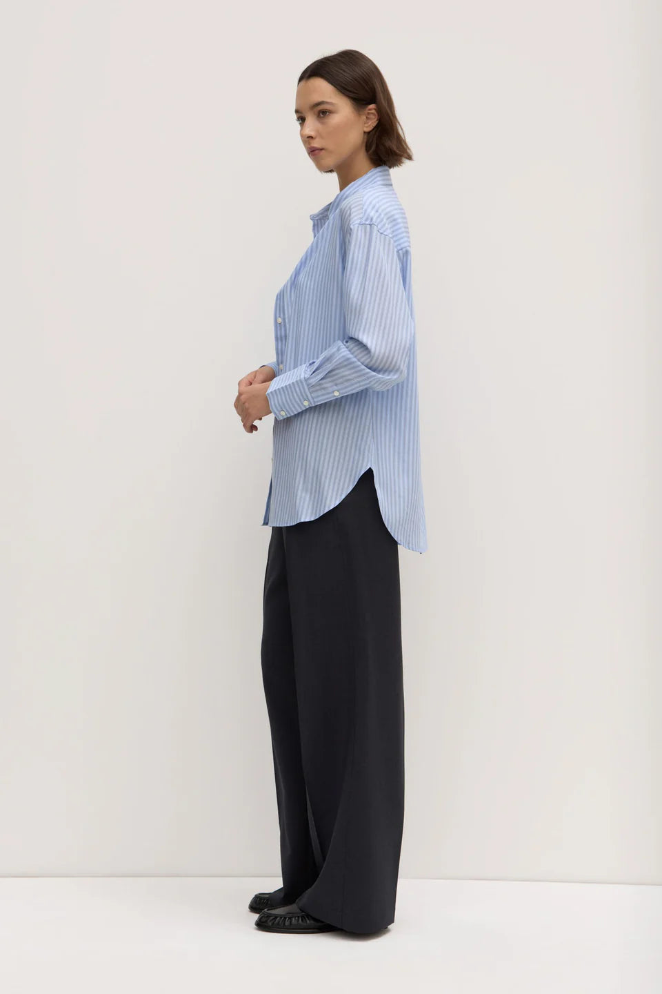 ALVA STRIPE LONG SLEEVE SHIRT | BLUE/WHITE