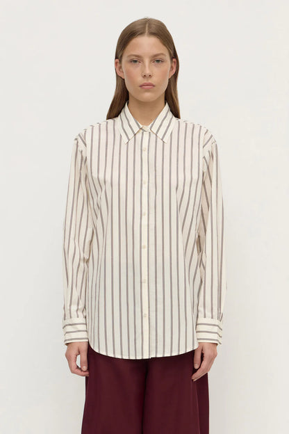 Assembly Label Amaro Italian Stripe Shirt Merlot / White Stripe