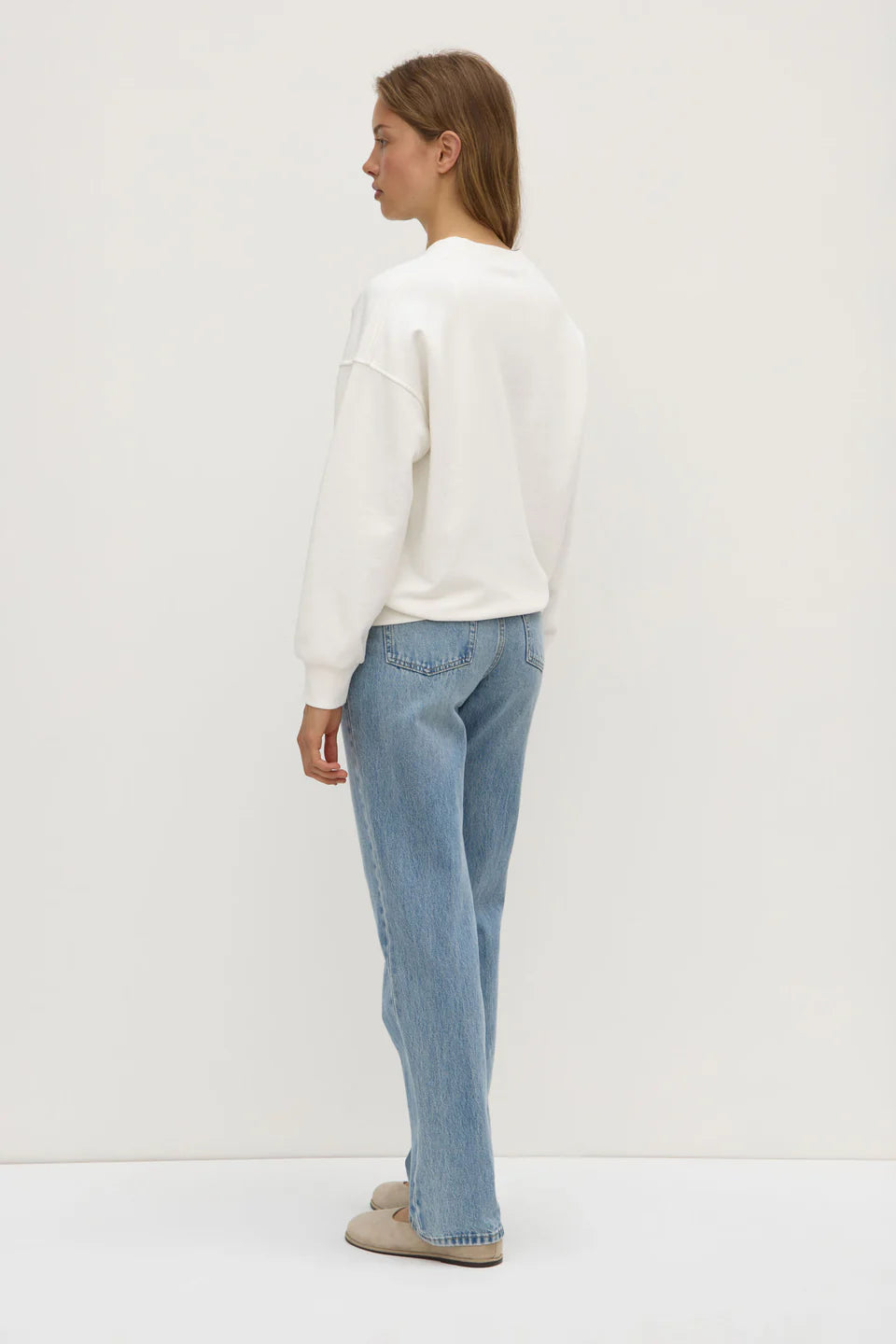 ANYA FLEECE CREW | ANTIQUE WHITE